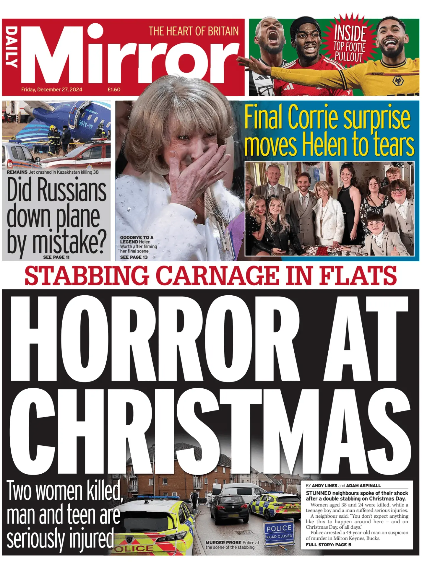 Prima-pagina-Daily Mirror-edizione-di-oggi-27-12-2024